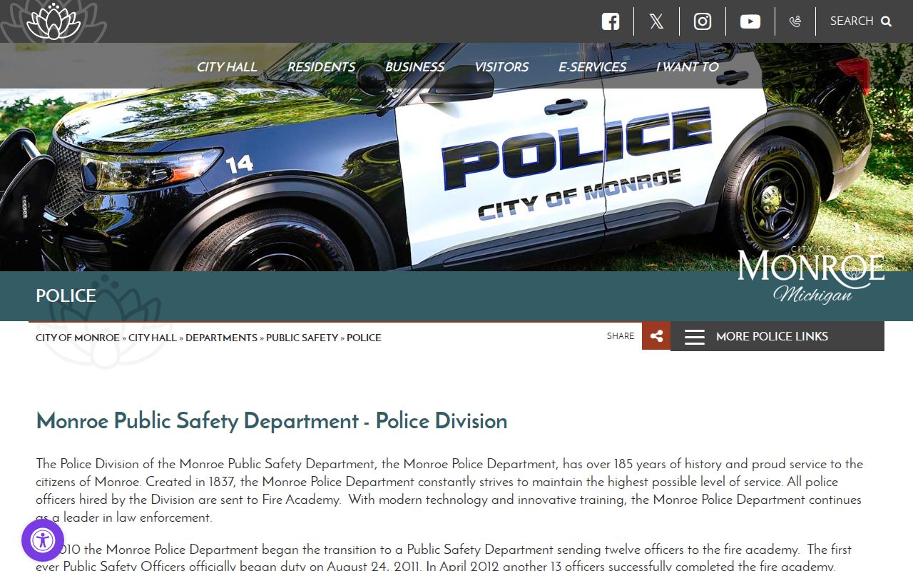 Monroe warrant records: city police and public safety department page