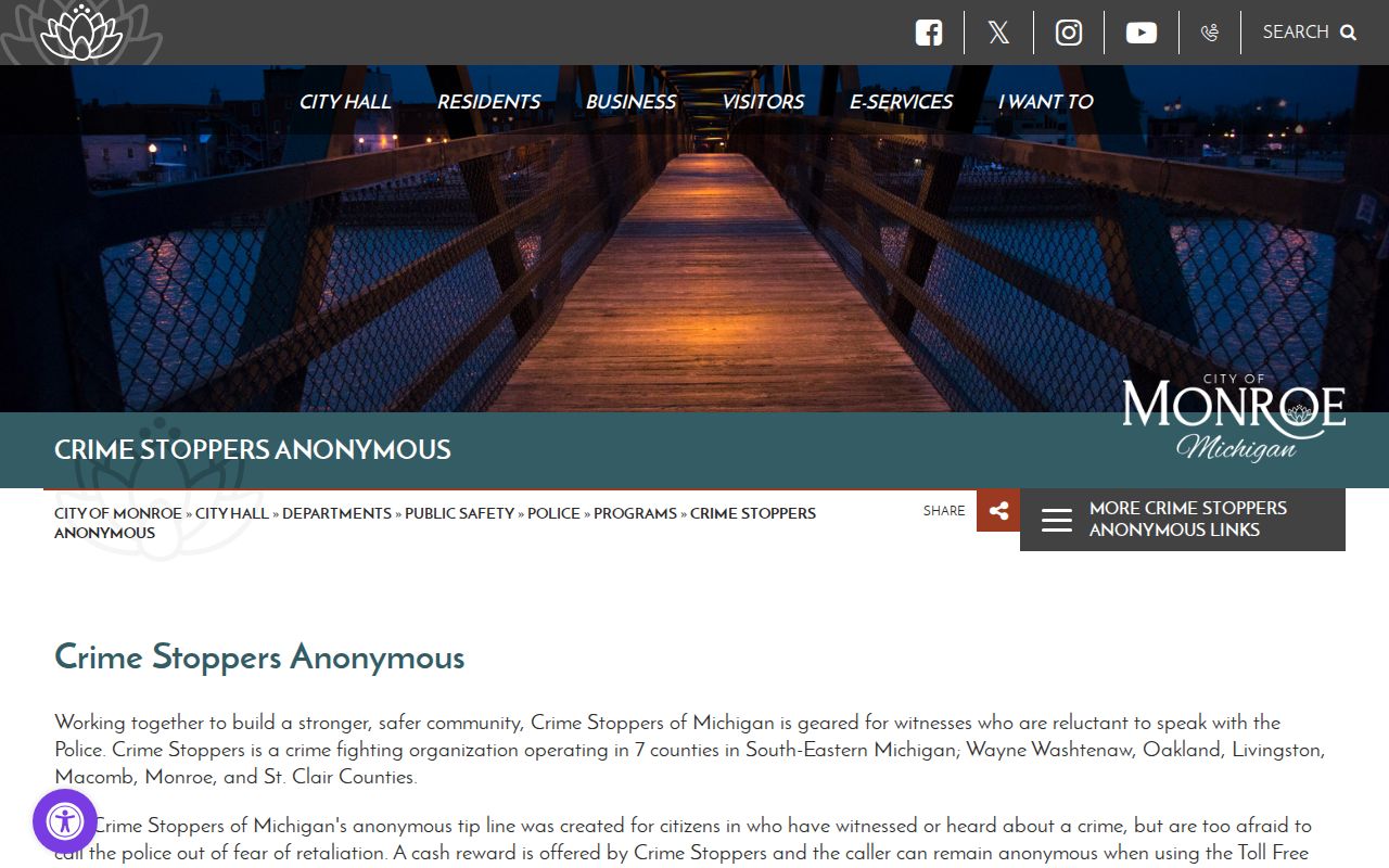 Monroe County most wanted programs: Crime Stoppers anonymous tip program page
